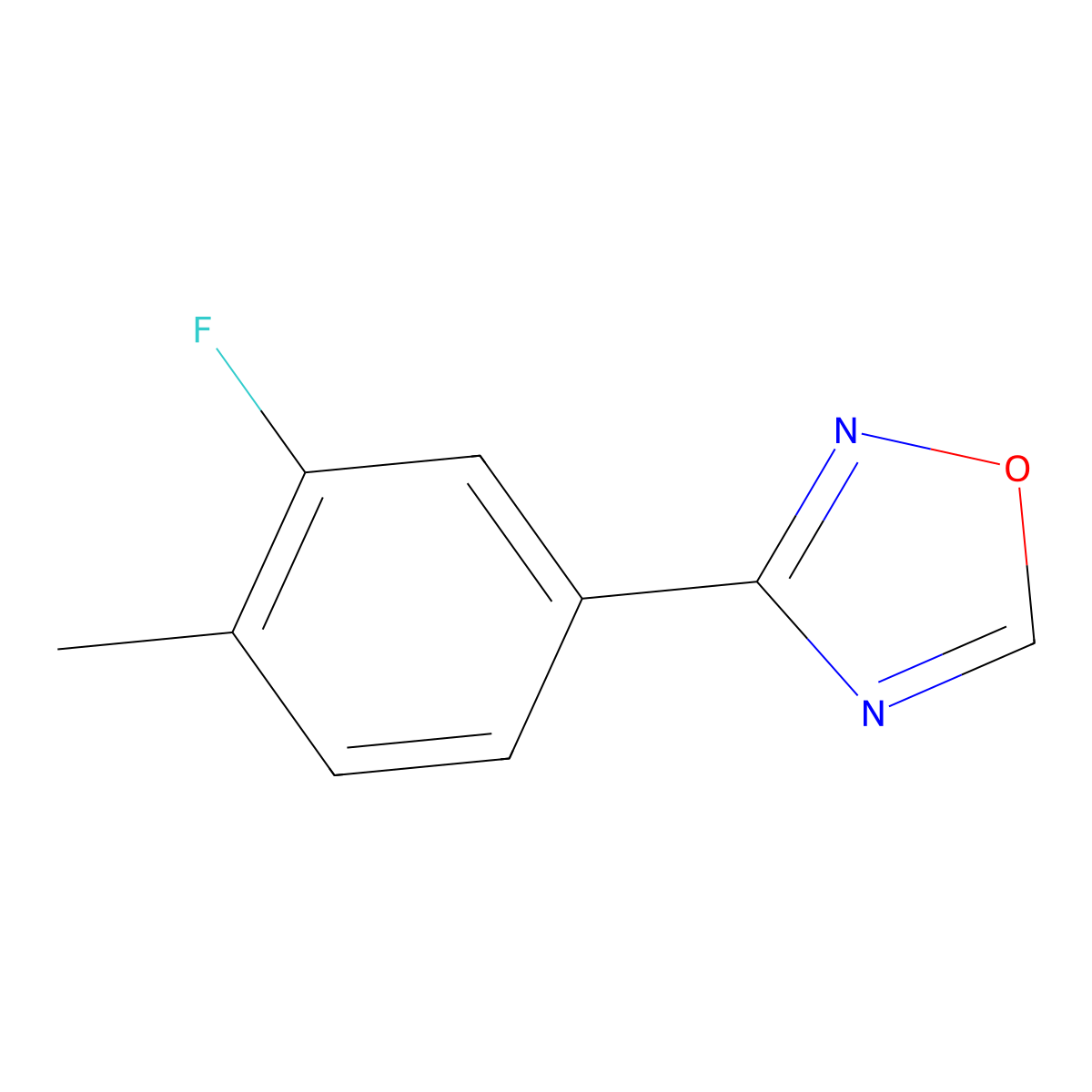 3-(3-Fluoro-4-methylphenyl)-1,2,4-oxadiazole molecular structure, CAS 1146699-63-9