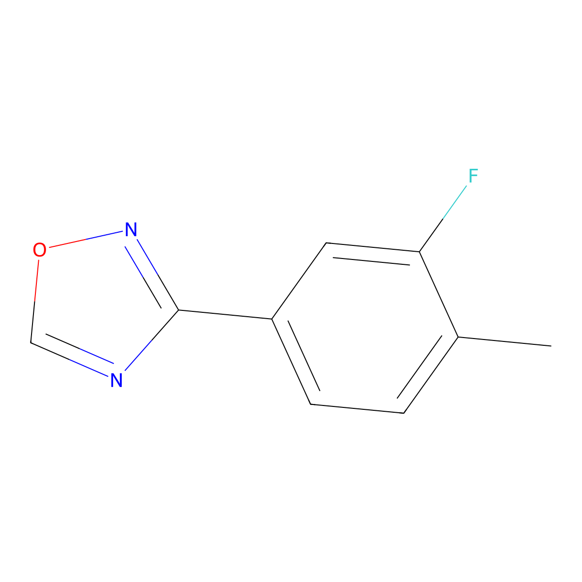 3-(3-Fluoro-4-methylphenyl)-1,2,4-oxadiazole molecular structure, CAS 1146699-63-9