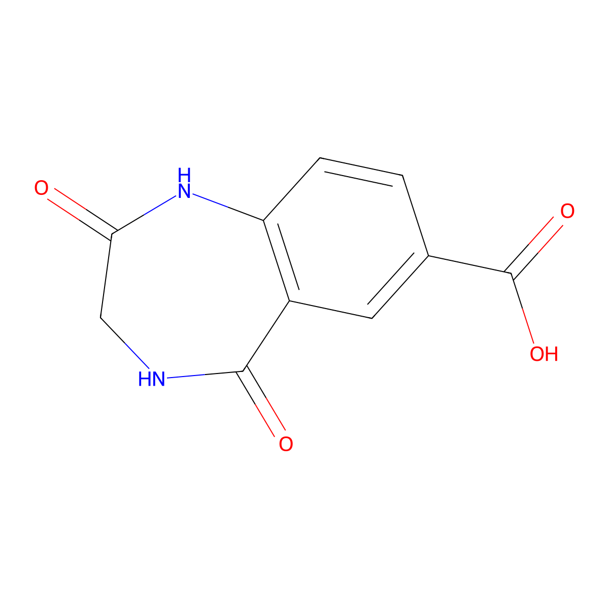 2,5-dioxo-2,3,4,5-tetrahydro-1H-1,4-benzodiazepine-7-carboxylic acid molecular structure, CAS 1146702-08-0