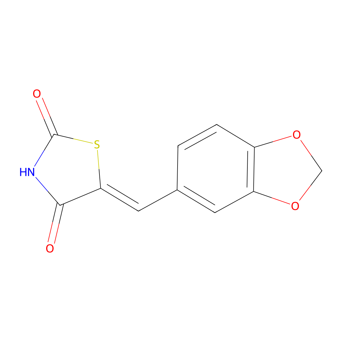 (5Z)-5-(1,3-benzodioxol-5-ylmethylidene)-1,3-thiazolidine-2,4-dione molecular structure, CAS 1146702-72-8