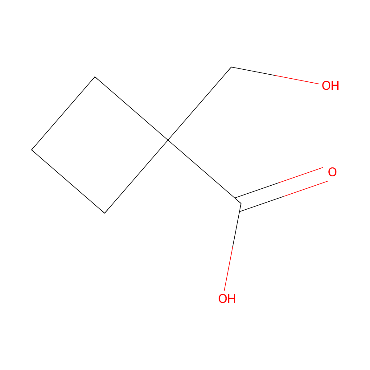 1-(Hydroxymethyl)cyclobutane-1-carboxylic acid molecular structure, CAS 114671-90-8