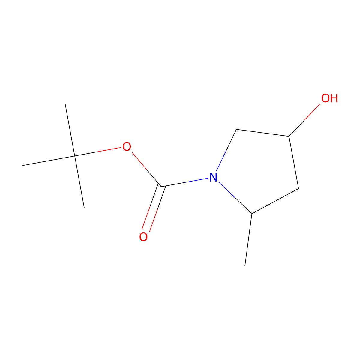 tert-butyl (2S,4R)-4-hydroxy-2-methylpyrrolidine-1-carboxylate molecular structure, CAS 114676-61-8