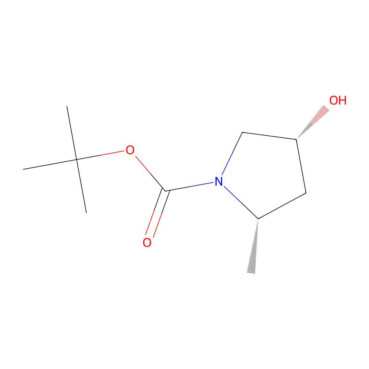 tert-butyl (2S,4R)-4-hydroxy-2-methylpyrrolidine-1-carboxylate molecular structure, CAS 114676-61-8