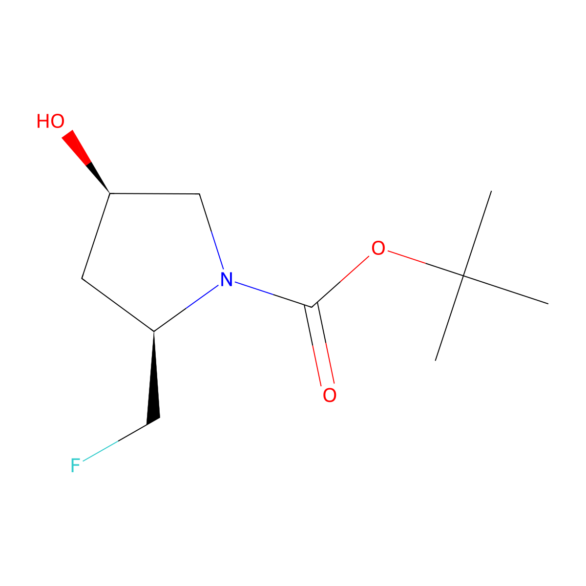 tert-Butyl (2R,4R)-2-(fluoromethyl)-4-hydroxypyrrolidine-1-carboxylate molecular structure, CAS 114676-97-0