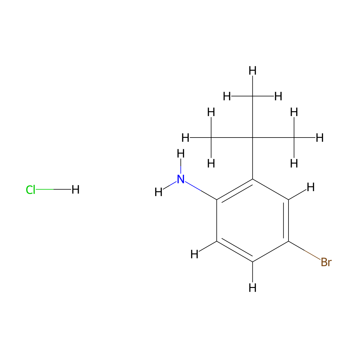 4-Bromo-2-tert-butylaniline hydrochloride molecular structure, CAS 1146769-00-7