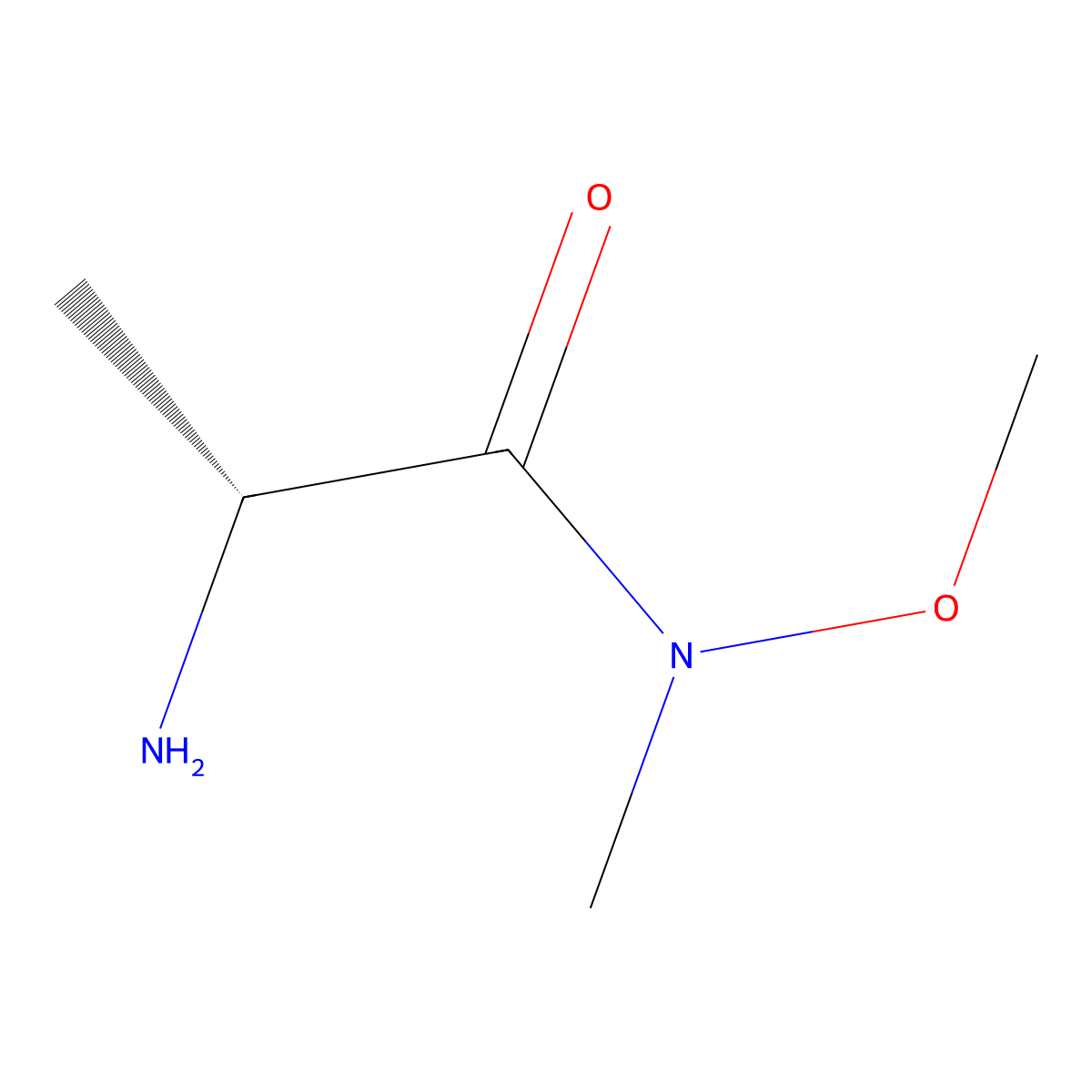 Propanamide, 2-amino-N-methoxy-N-methyl-, (R)- molecular structure, CAS 114684-51-4