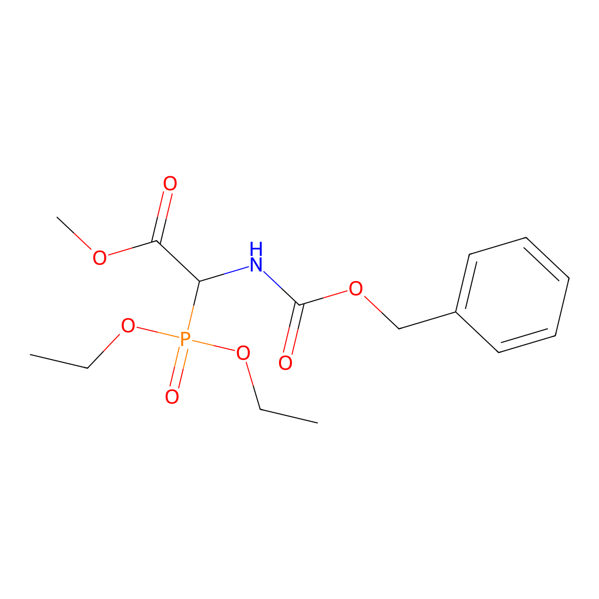 Methyl 2-(((benzyloxy)carbonyl)amino)-2-(diethyl phosphono)acetate molecular structure, CAS 114684-69-4