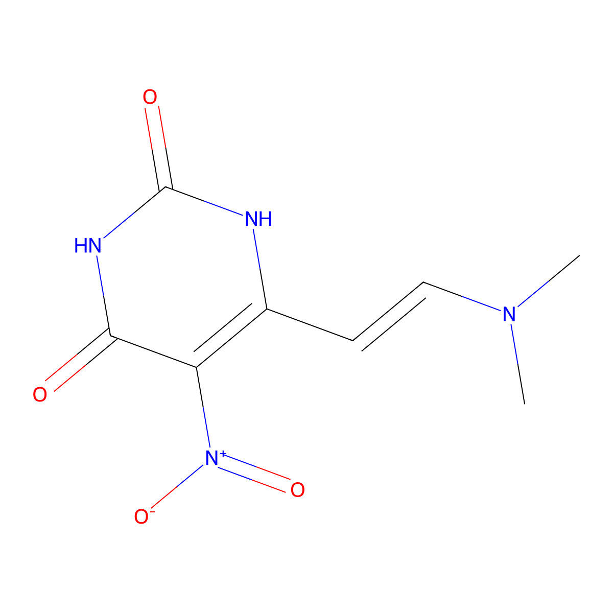 6-[2-(dimethylamino)ethenyl]-5-nitro-1H-pyrimidine-2,4-dione molecular structure, CAS 114684-92-3