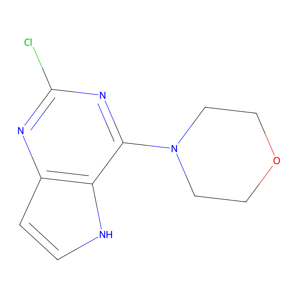 4-(2-chloro-5H-pyrrolo[3,2-d]pyrimidin-4-yl)morpholine molecular structure, CAS 114684-96-7