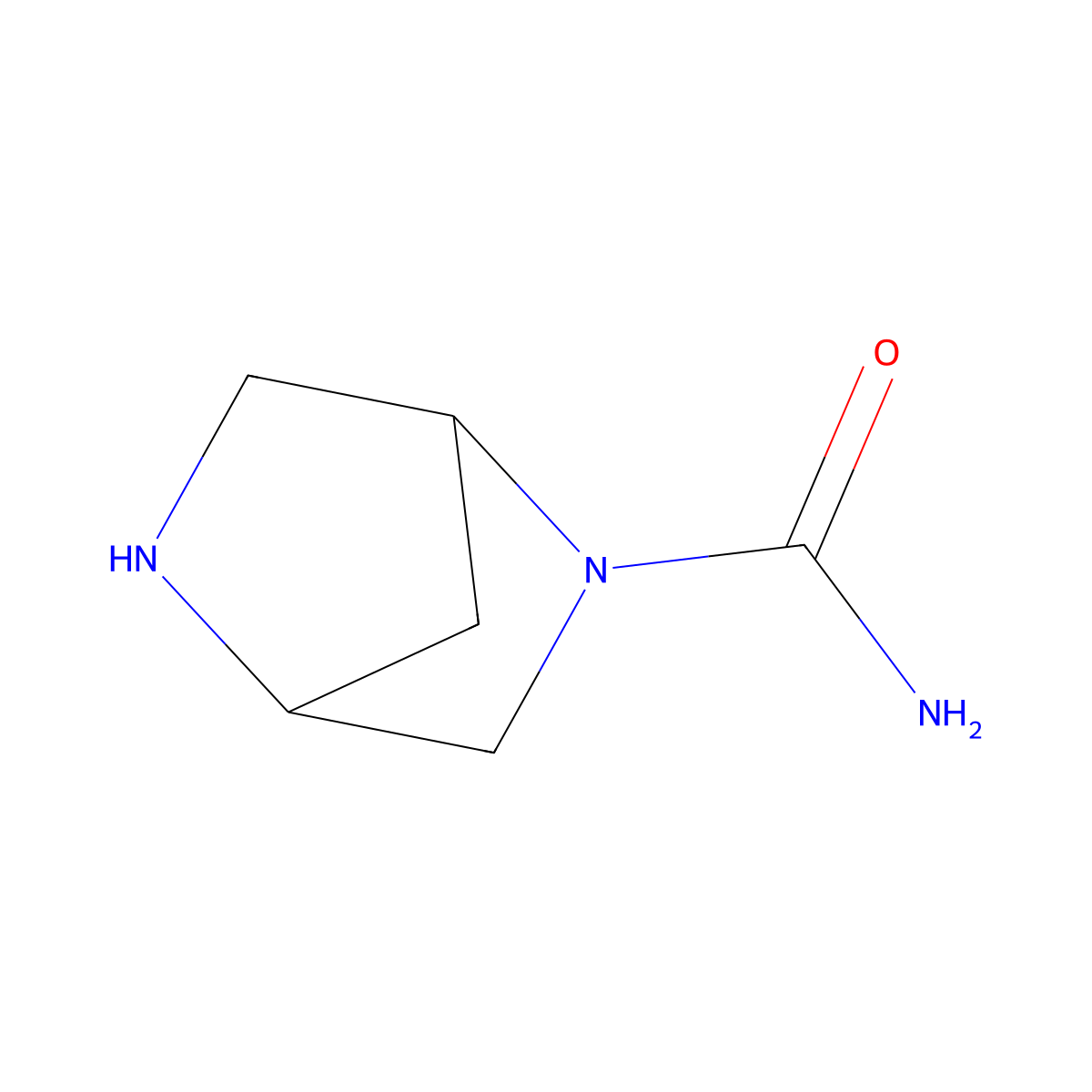 (1S,4S)-2,5-Diazabicyclo[2.2.1]heptane-2-carboxamide molecular structure, CAS 1146852-25-6
