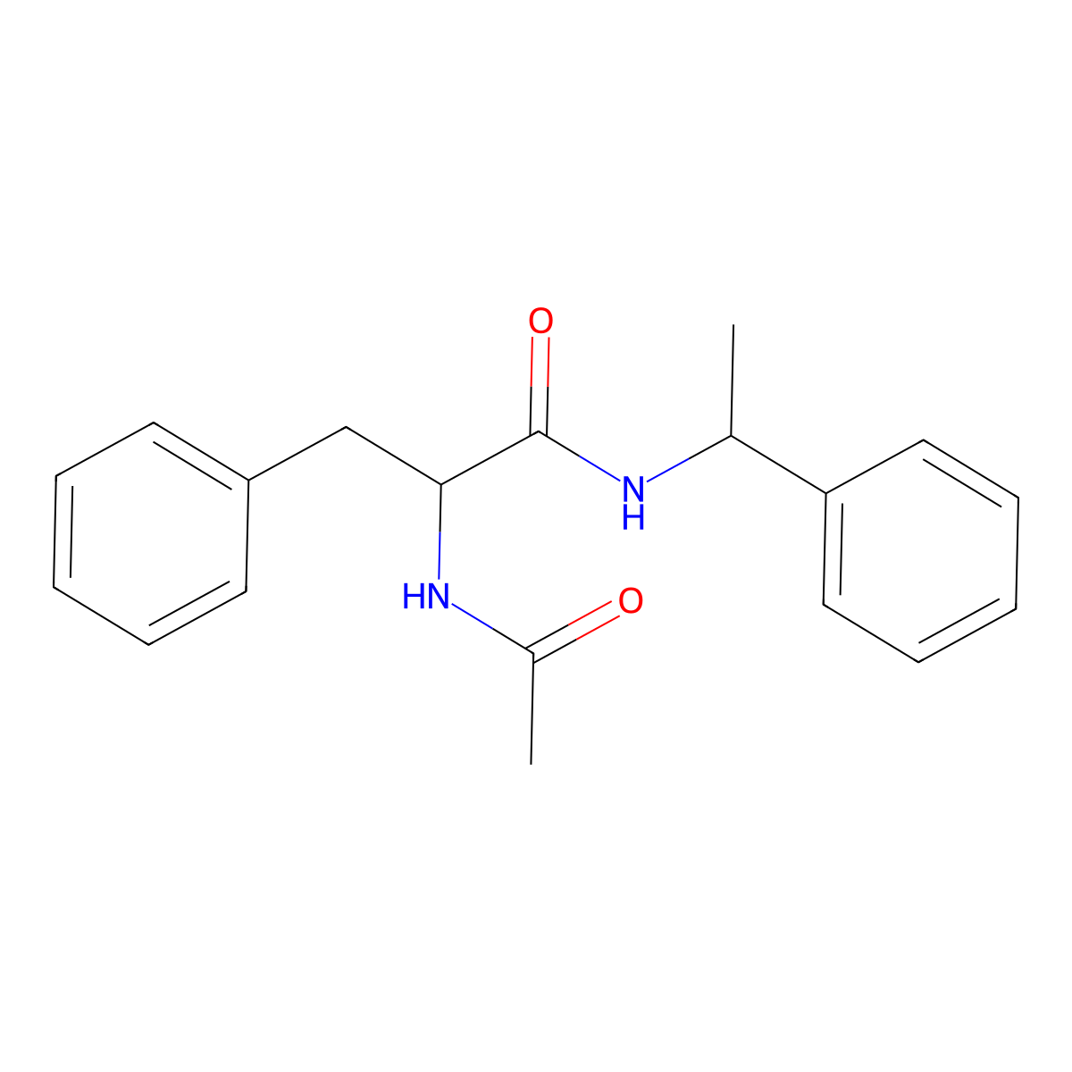 2-(acetylamino)-3-phenyl-N-(1-phenylethyl)propanamide molecular structure, CAS 114688-08-3