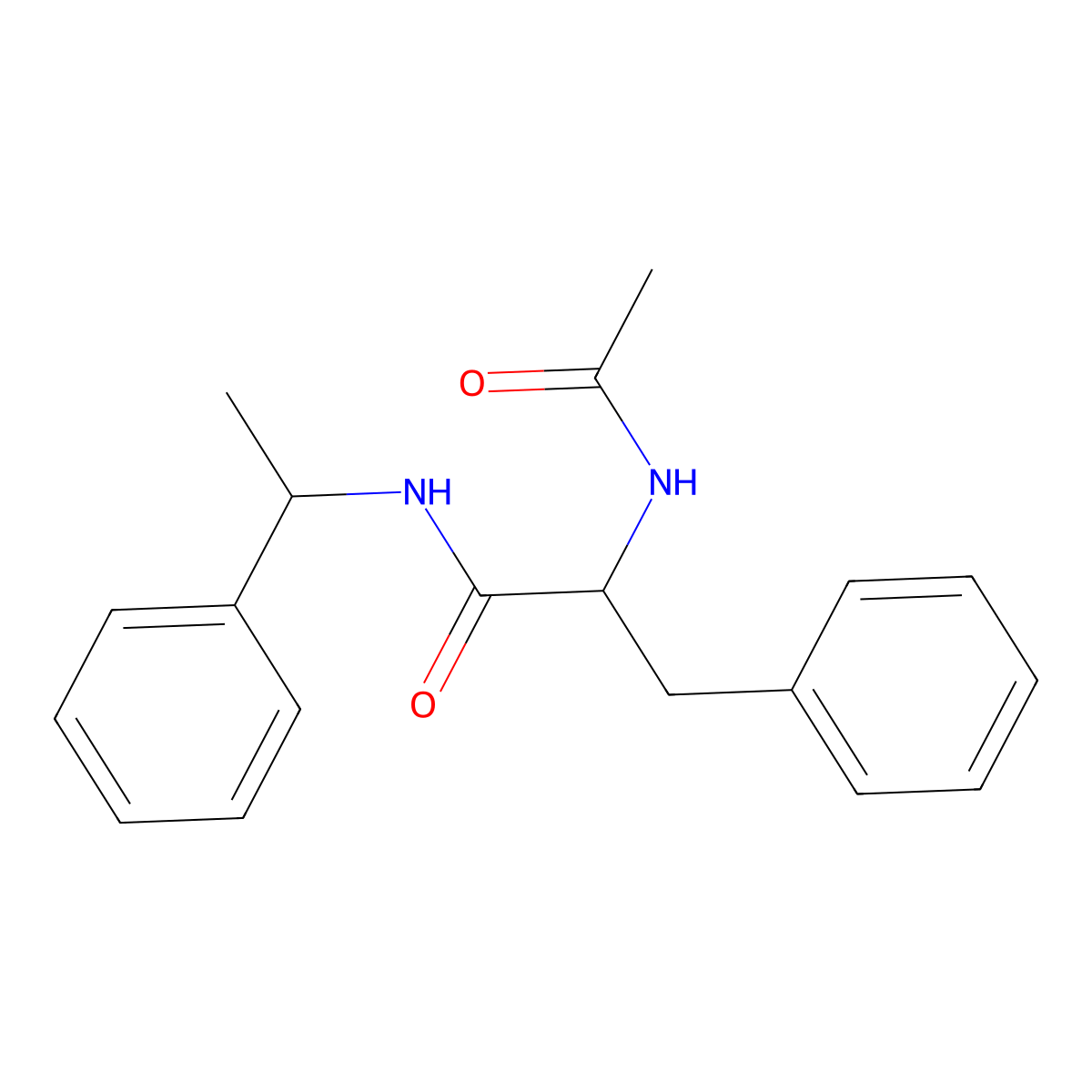 2-(acetylamino)-3-phenyl-N-(1-phenylethyl)propanamide molecular structure, CAS 114688-08-3