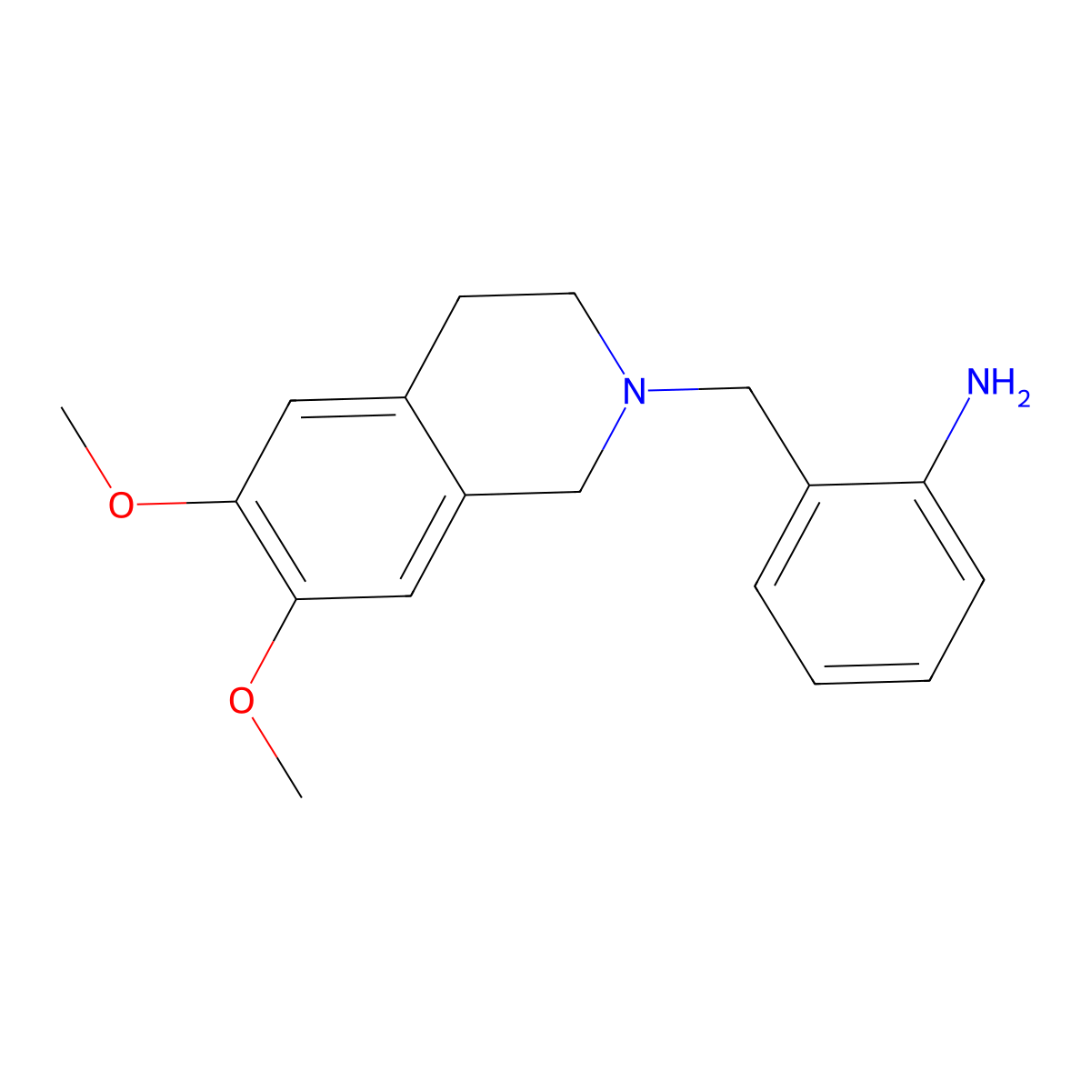 2-[(6,7-Dimethoxy-1,2,3,4-tetrahydroisoquinolin-2-yl)methyl]aniline molecular structure, CAS 114688-61-8