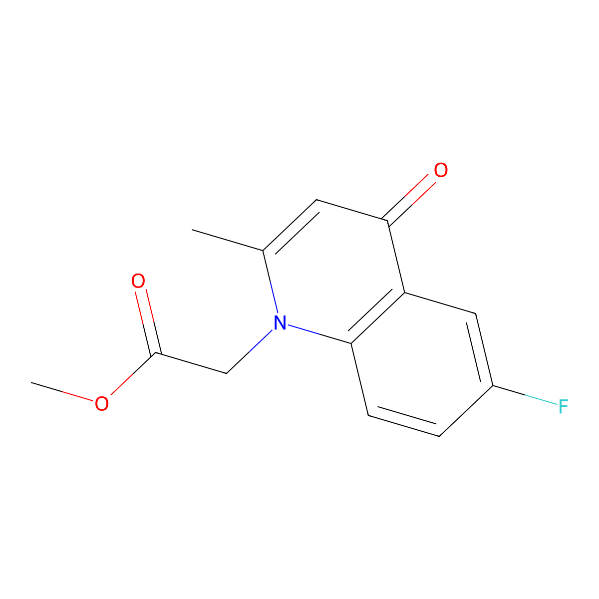 methyl (6-fluoro-2-methyl-4-oxoquinolin-1(4H)-yl)acetate molecular structure, CAS 1146902-31-9