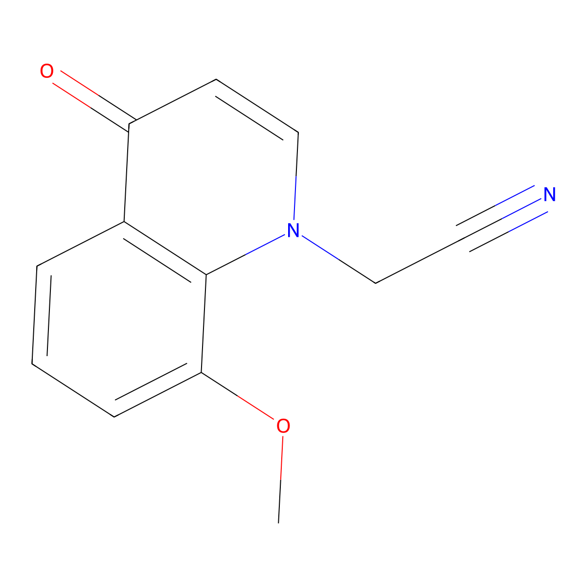 2-(8-methoxy-4-oxoquinolin-1(4H)-yl)acetonitrile molecular structure, CAS 1146911-26-3