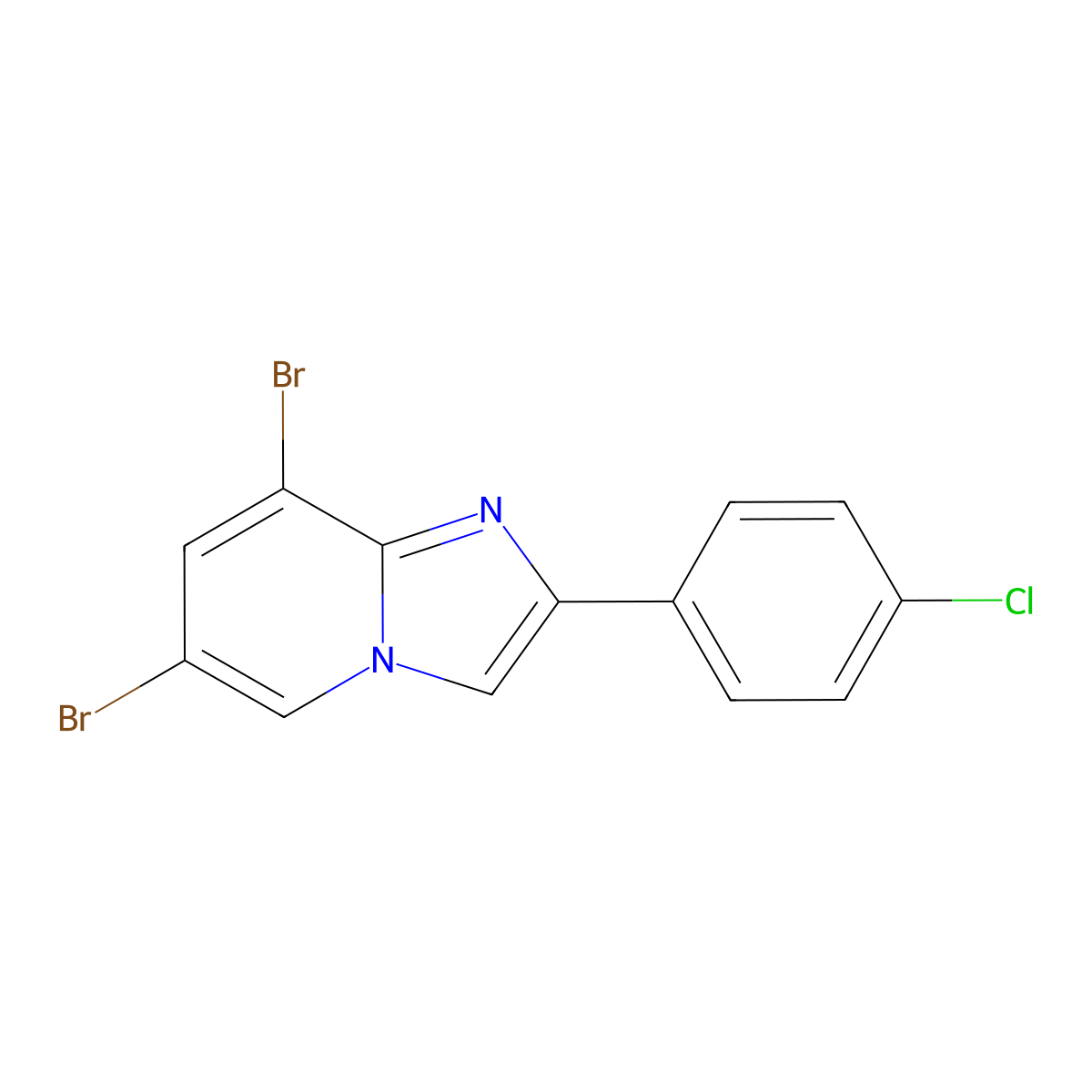 6,8-Dibromo-2-(4-chlorophenyl)imidazo[1,2-a]pyridine molecular structure, CAS 1146911-29-6