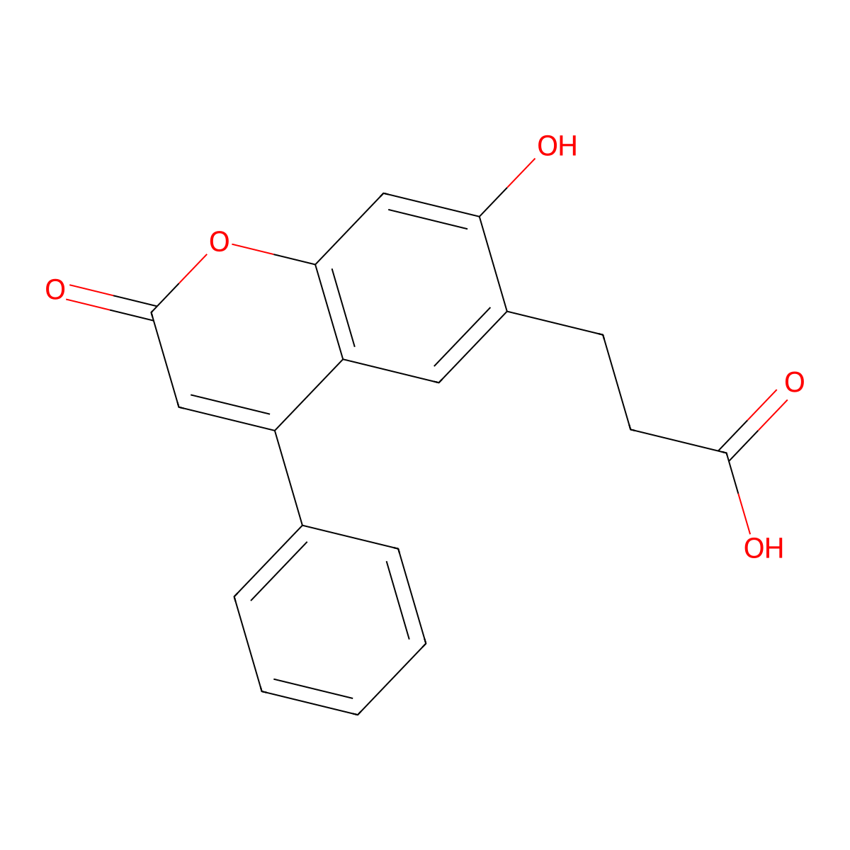 3-(7-hydroxy-2-oxo-4-phenyl-2H-chromen-6-yl)propanoic acid molecular structure, CAS 1146917-65-8