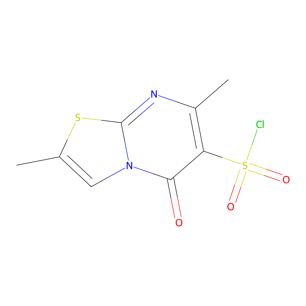 2,7-dimethyl-5-oxo-5H-[1,3]thiazolo[3,2-a]pyrimidine-6-sulfonylchloride molecular structure, CAS 1146930-09-7