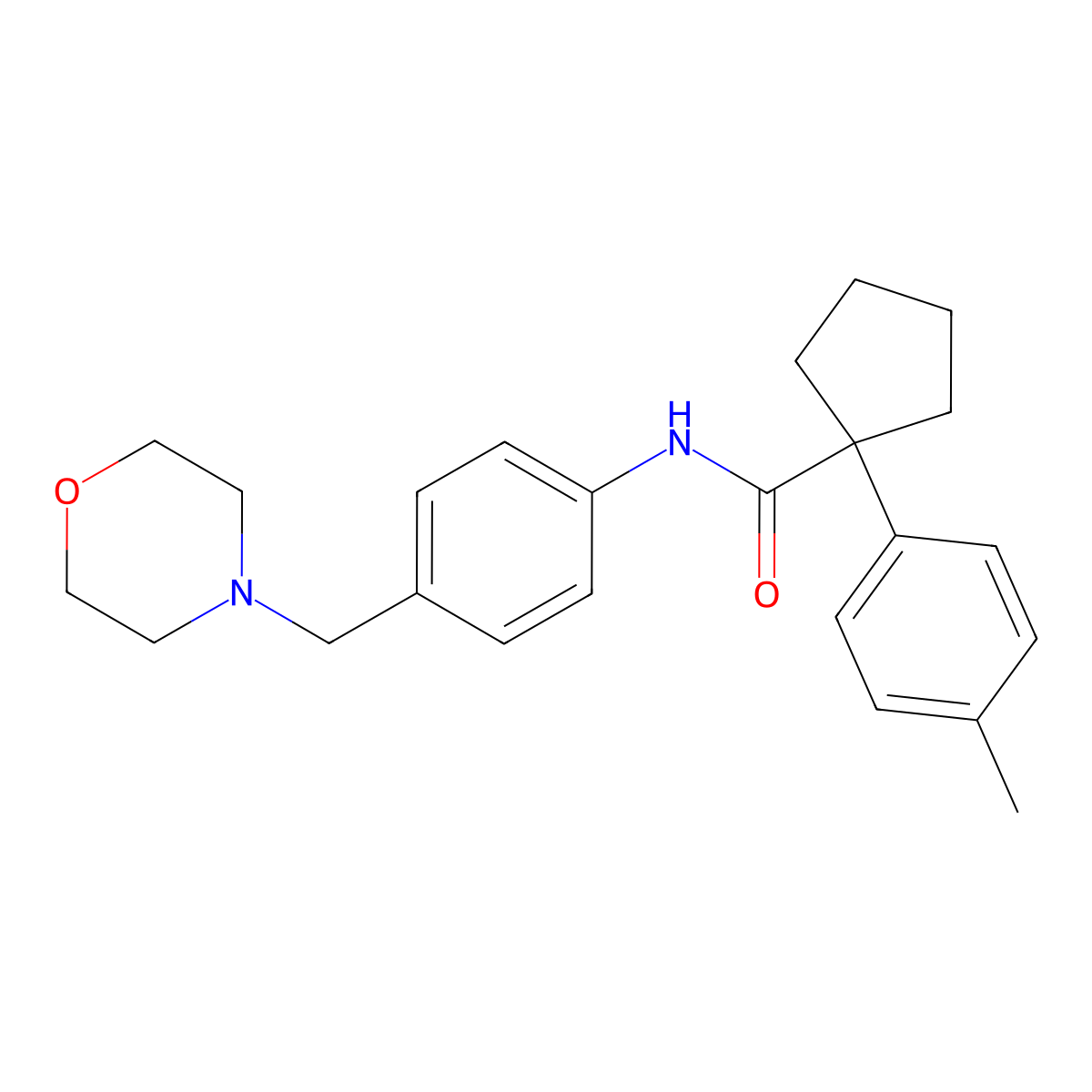 1-(4-methylphenyl)-N-[4-(morpholin-4-ylmethyl)phenyl]cyclopentanecarboxamide molecular structure, CAS 1146934-66-8