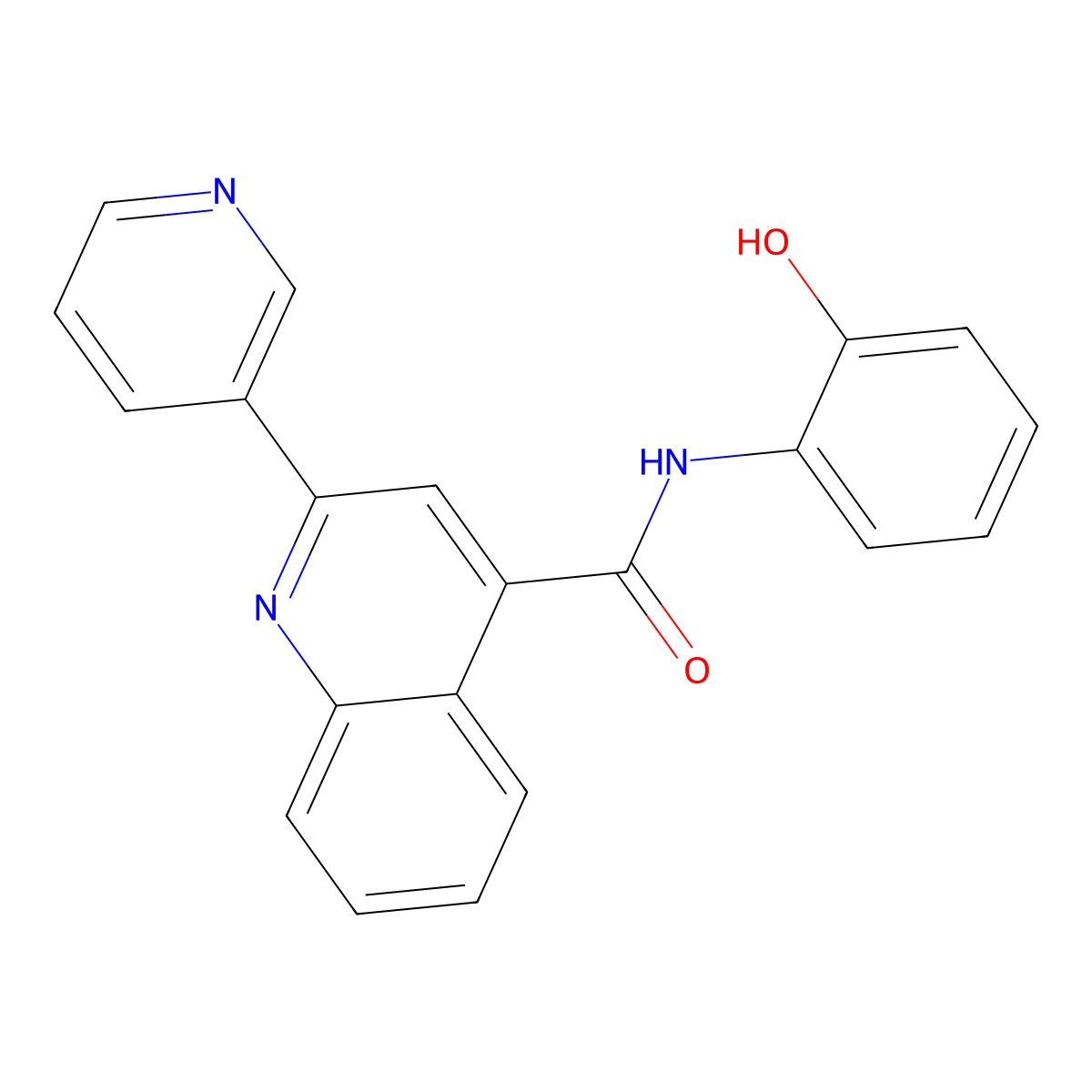 N-(2-hydroxyphenyl)-2-(pyridin-3-yl)quinoline-4-carboxamide molecular structure, CAS 1146934-96-4
