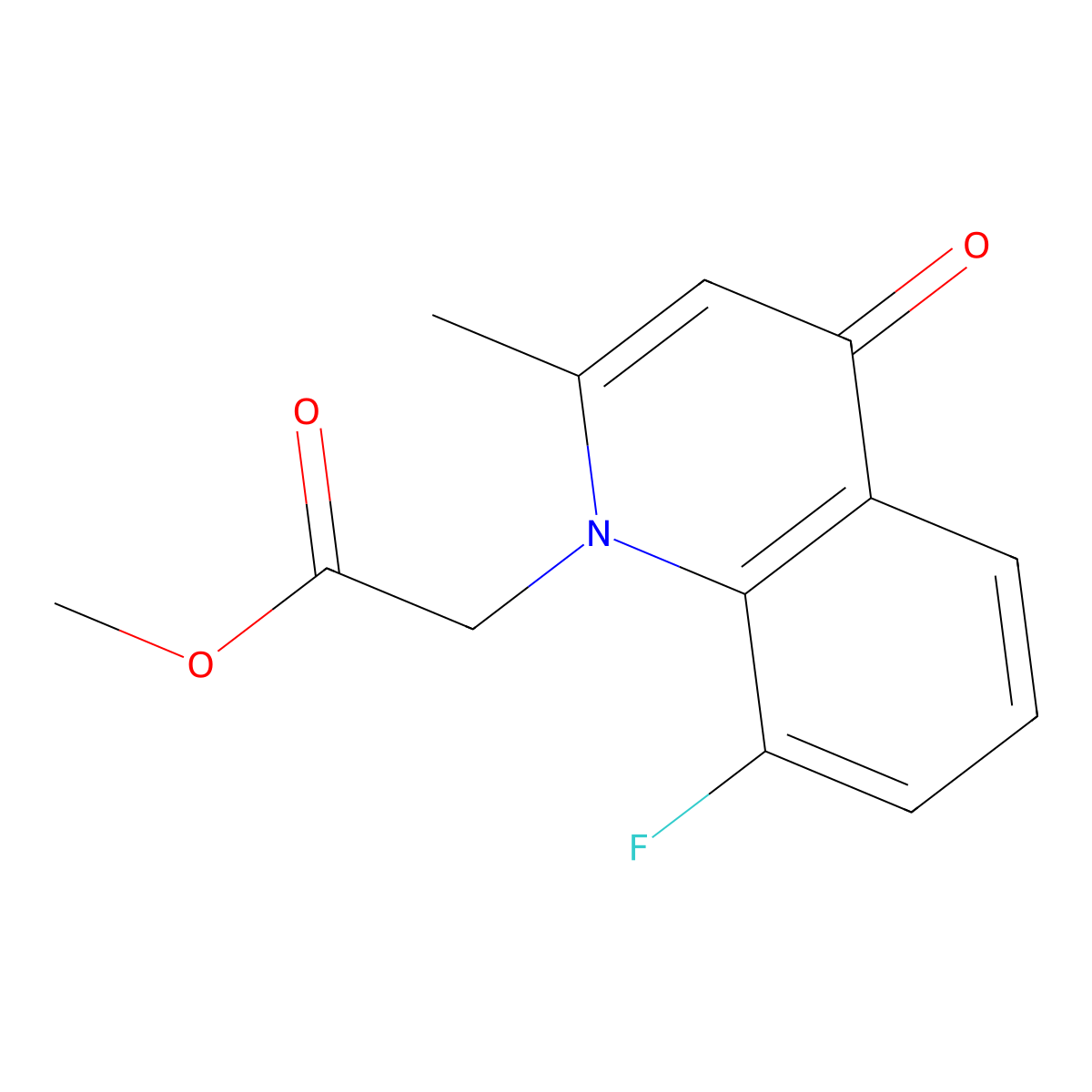methyl 2-(8-fluoro-2-methyl-4-oxoquinolin-1(4H)-yl)acetate molecular structure, CAS 1146935-29-6