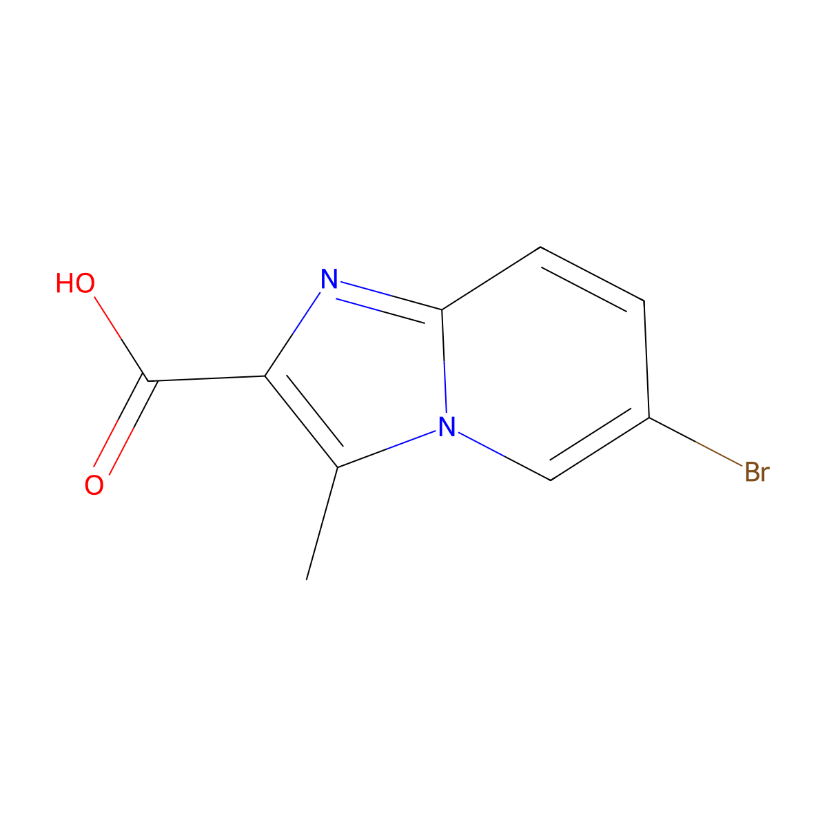6-Bromo-3-methylimidazo[1,2-a]pyridine-2-carboxylic acid molecular structure, CAS 1146935-36-5