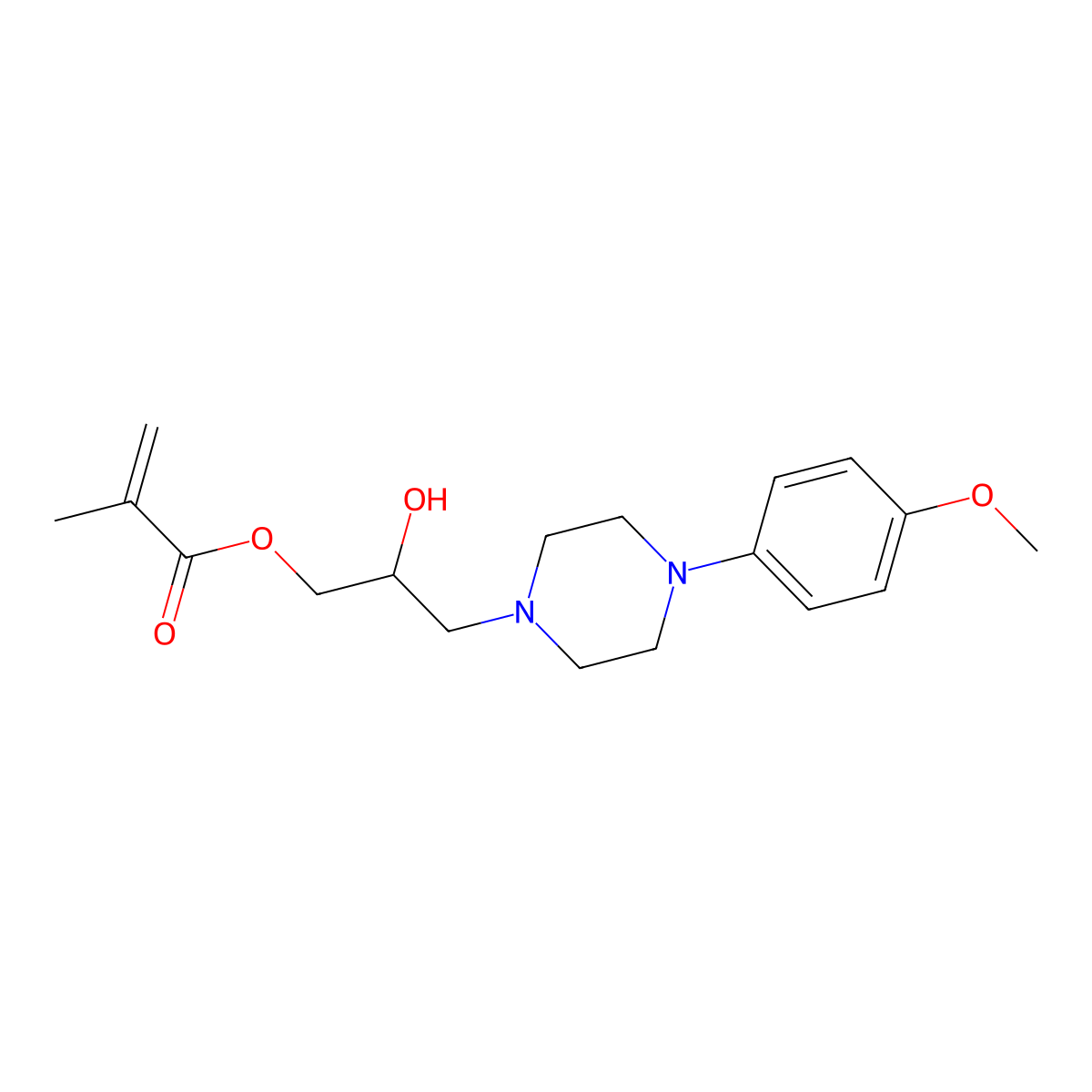 2-Hydroxy-3-[4-(4-methoxyphenyl)piperazin-1-yl]propyl 2-methylprop-2-enoate molecular structure, CAS 1146938-54-6