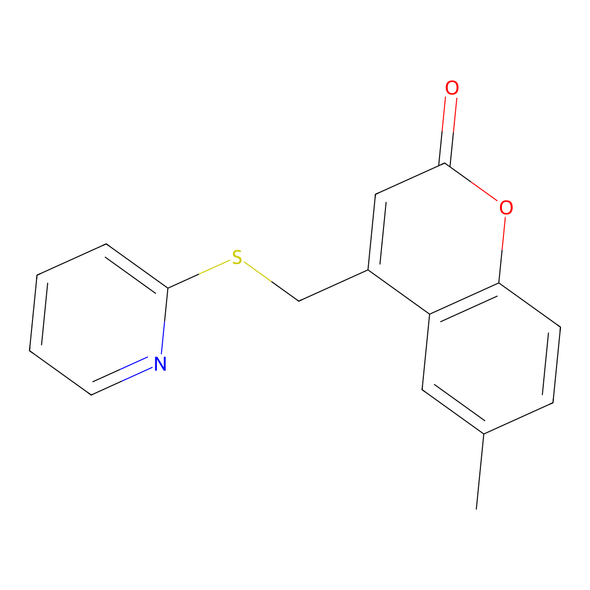 6-methyl-4-[(pyridin-2-ylsulfanyl)methyl]-2H-chromen-2-one molecular structure, CAS 1146938-65-9