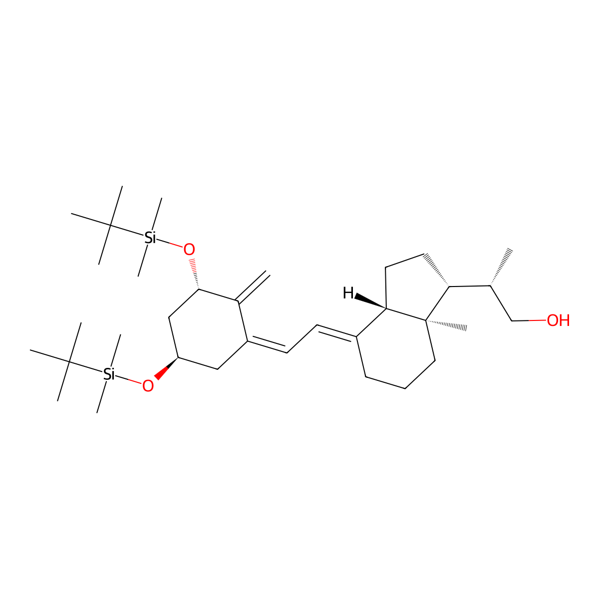 (5Z,7E)-(1S,3R)-1,3-Bis[tert-butyl(dimethylsilyl)oxy]-22-hydroxy-23,24-dinor-9,10-secochola-5,7,10(19)-triene molecular structure, CAS 114694-12-1