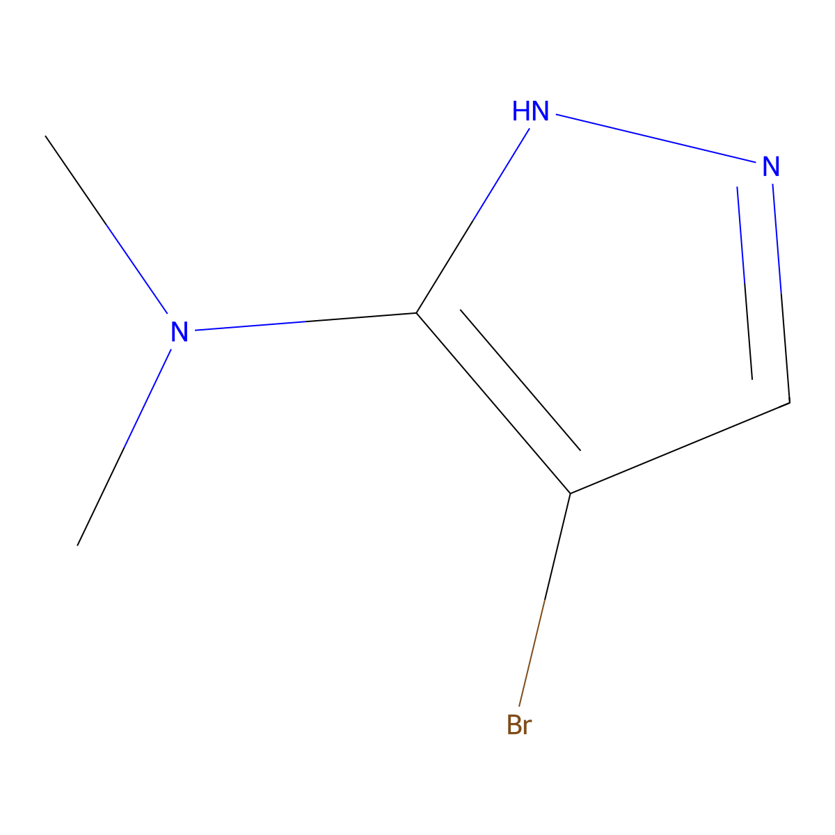 4-bromo-N,N-dimethyl-1H-Pyrazol-3-amine molecular structure, CAS 1146951-53-2