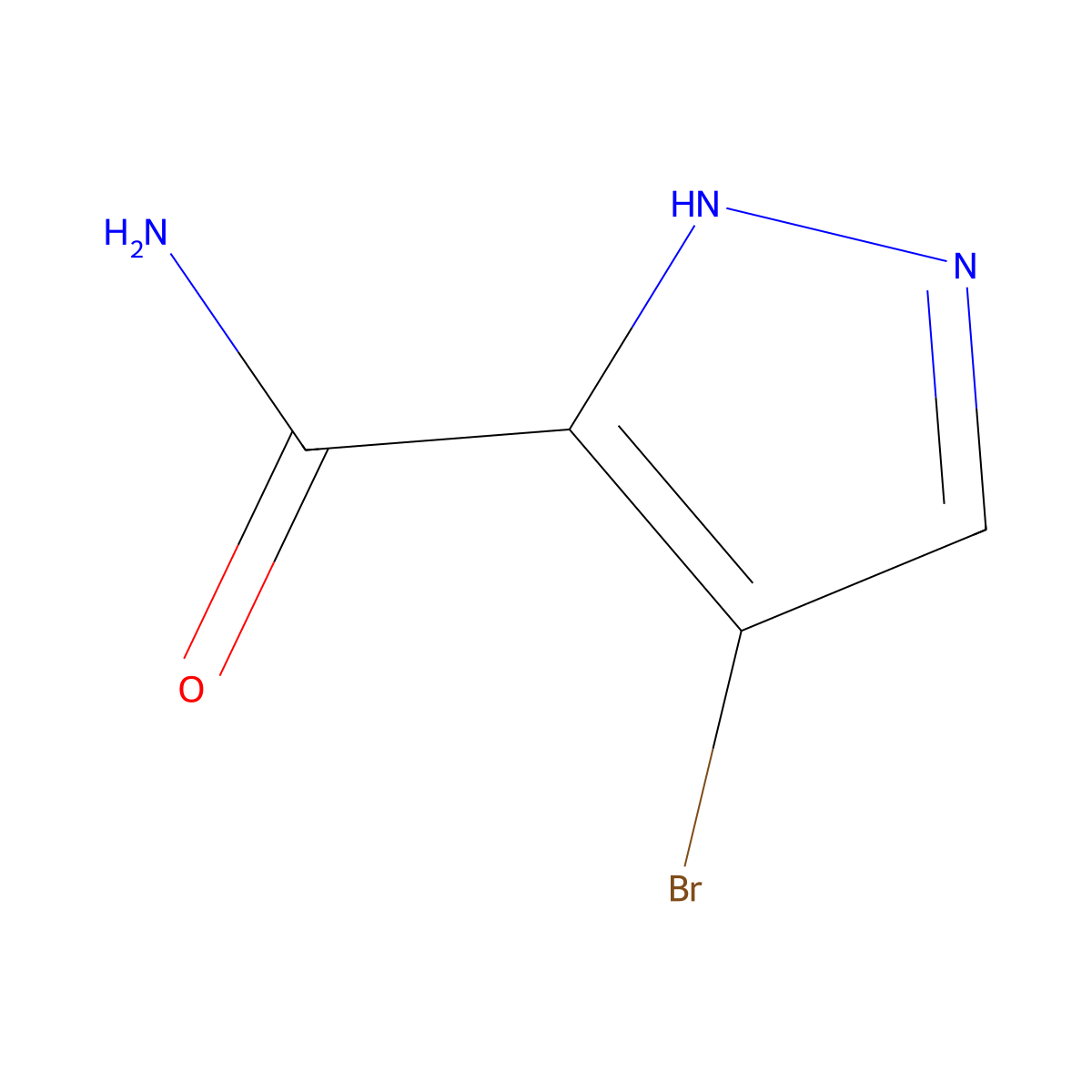 4-Bromo-1H-pyrazole-3-carboxamide molecular structure, CAS 1146951-57-6