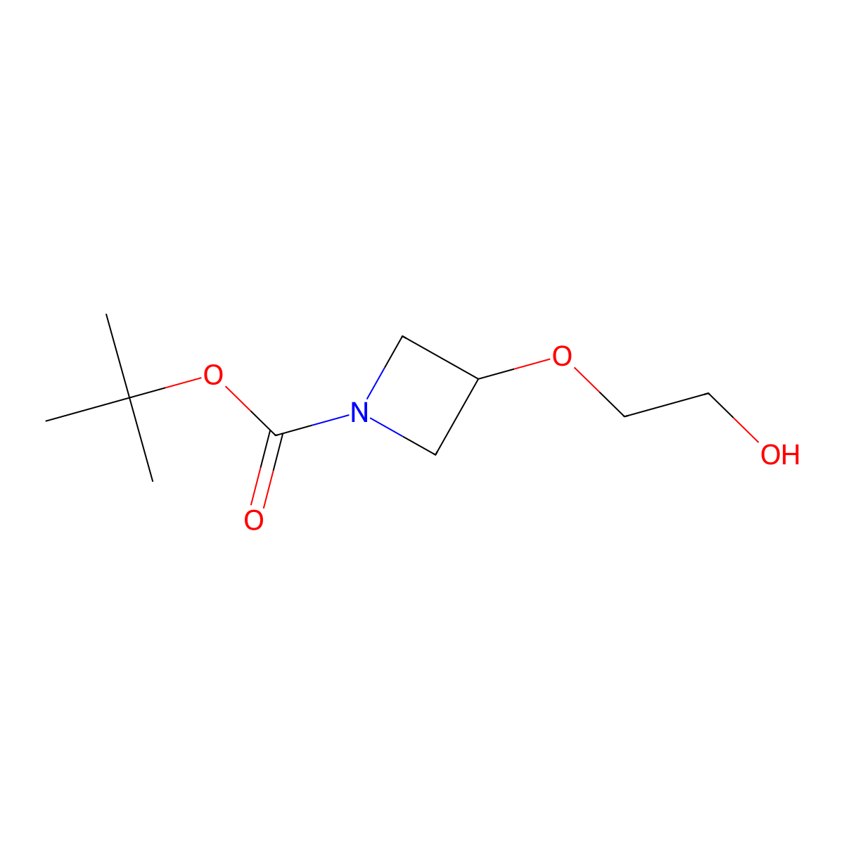 Tert-butyl 3-(2-hydroxyethoxy)azetidine-1-carboxylate molecular structure, CAS 1146951-82-7