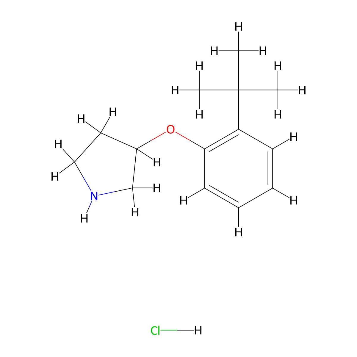 3-[2-(Tert-butyl)phenoxy]pyrrolidine hydrochloride molecular structure, CAS 1146956-94-6