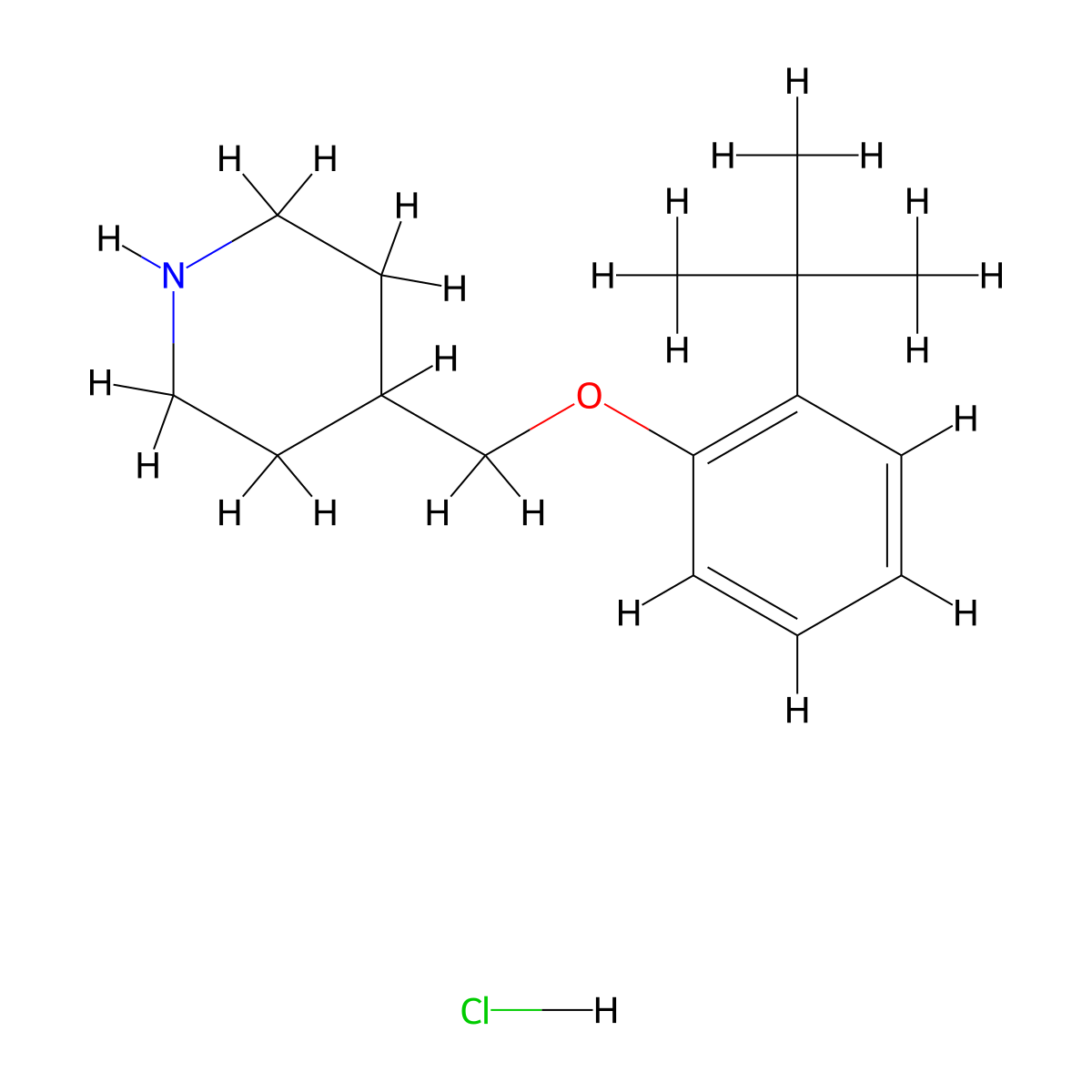 2-(tert-Butyl)phenyl 4-piperidinylmethyl ether hydrochloride molecular structure, CAS 1146956-96-8