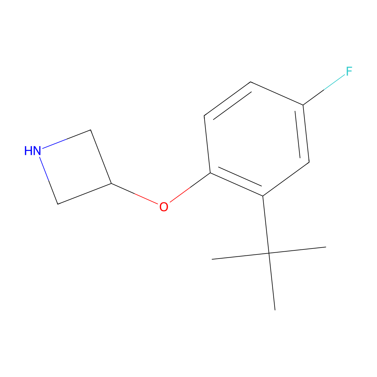 3-(2-Tert-butyl-4-fluorophenoxy)azetidine molecular structure, CAS 1146960-23-7
