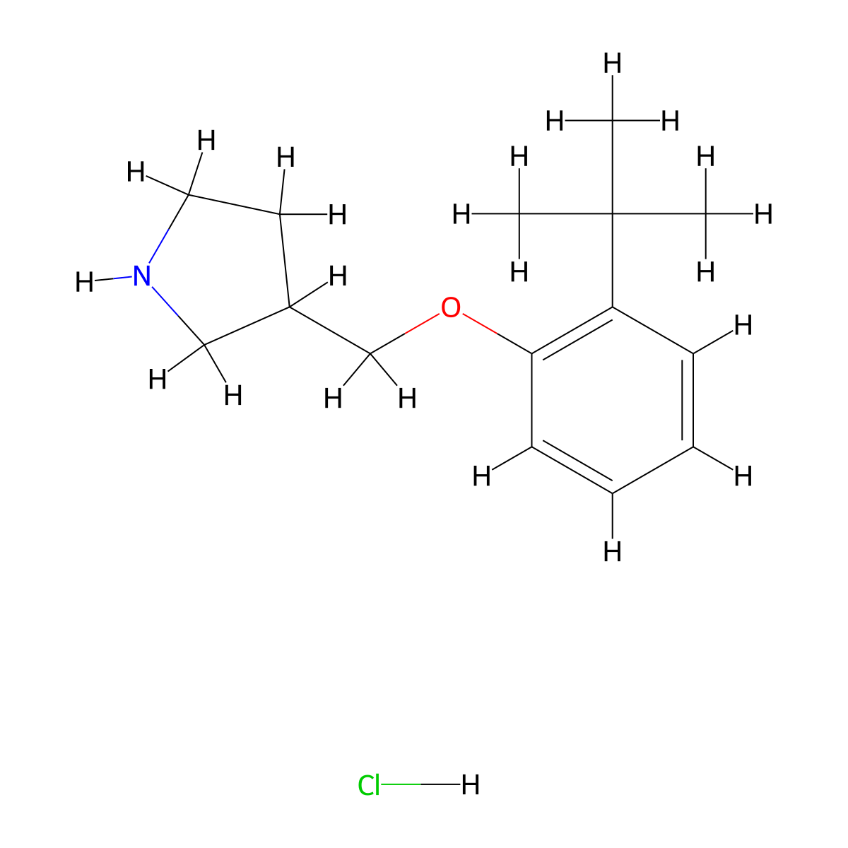 2-(tert-Butyl)phenyl 3-pyrrolidinylmethyl ether hydrochloride molecular structure, CAS 1146960-38-4