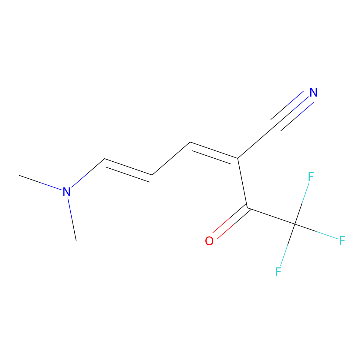 5-(Dimethylamino)-2-(2,2,2-trifluoroacetyl)-2,4-pentadienenitrile molecular structure, CAS 1146961-23-0
