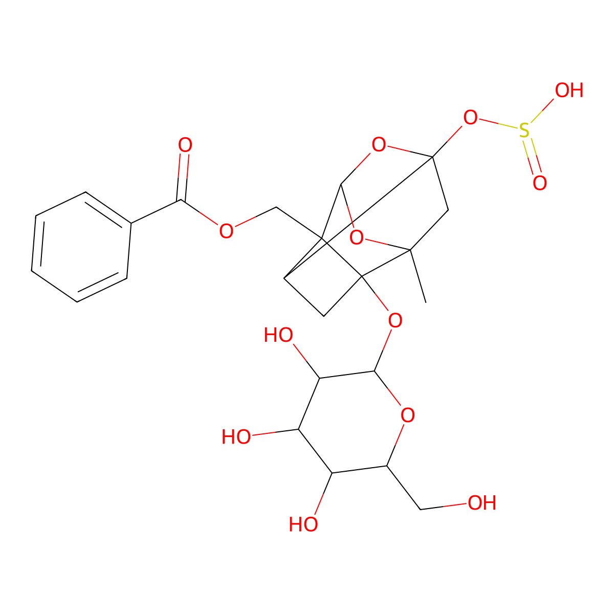 Paeoniflorin sulfite molecular structure, CAS 1146967-98-7