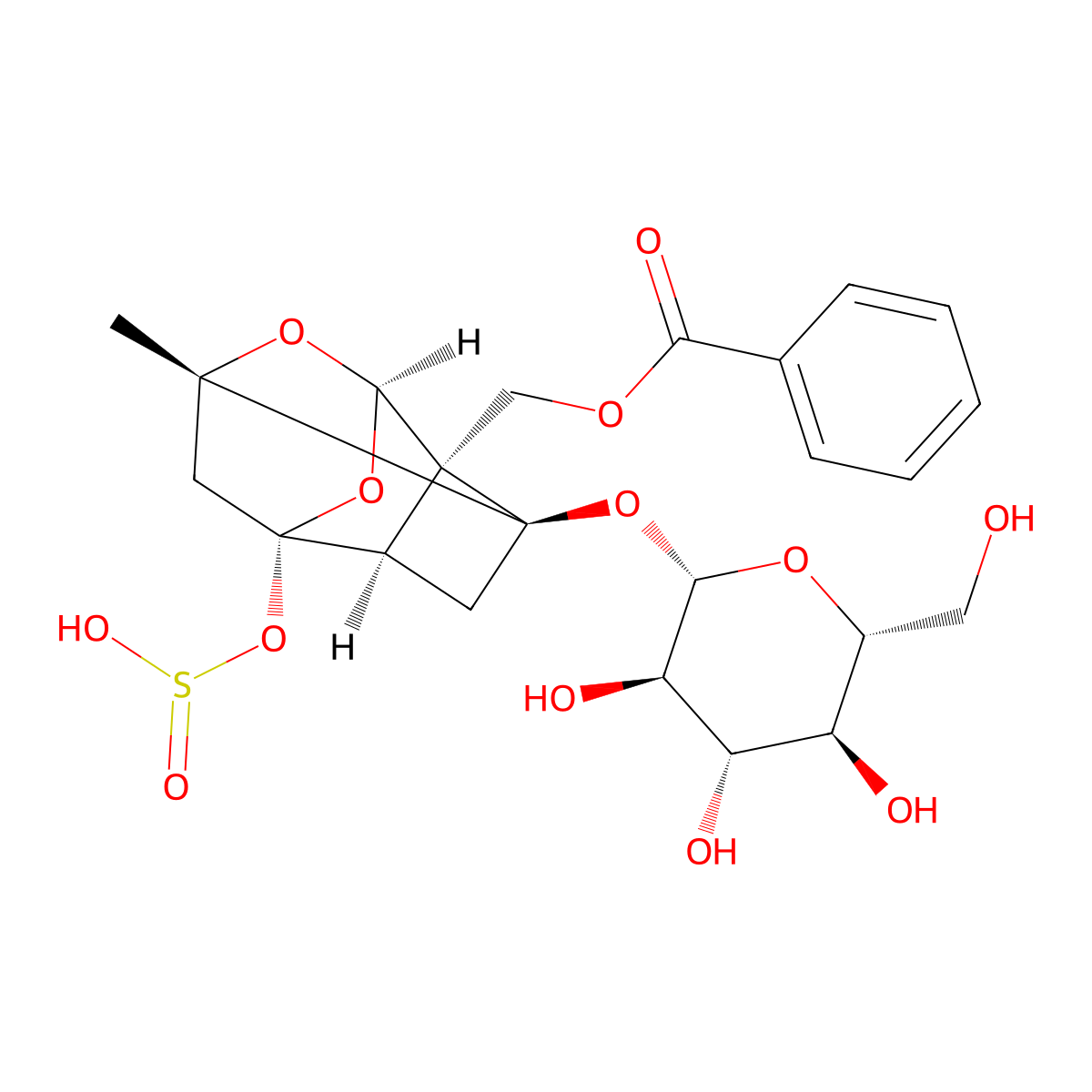 Paeoniflorin sulfite molecular structure, CAS 1146967-98-7