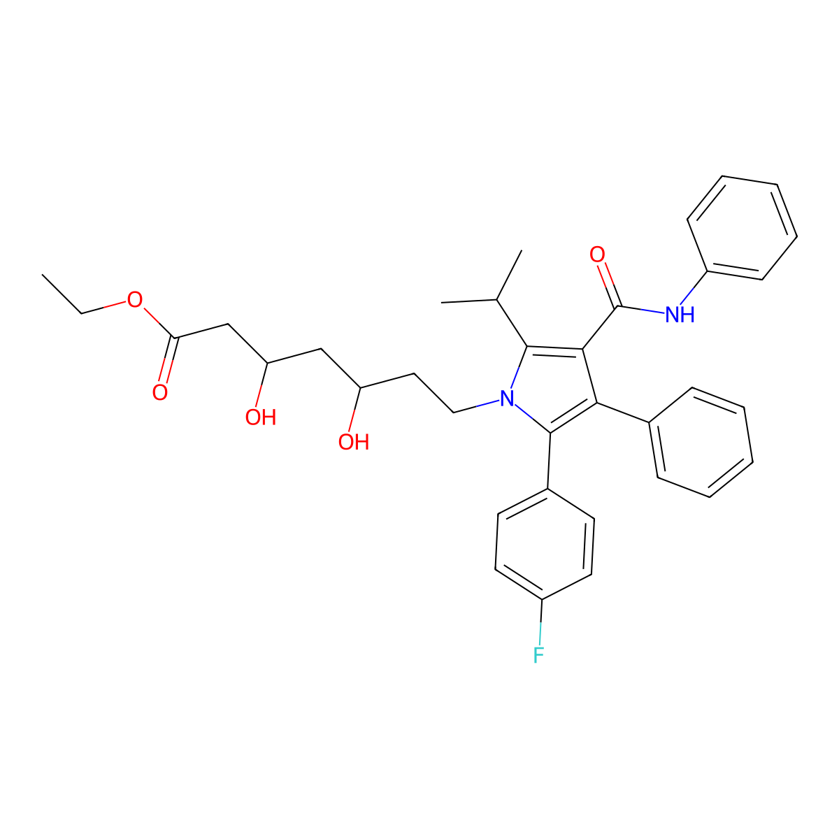 Atorvastatin Ethyl Ester molecular structure, CAS 1146977-93-6