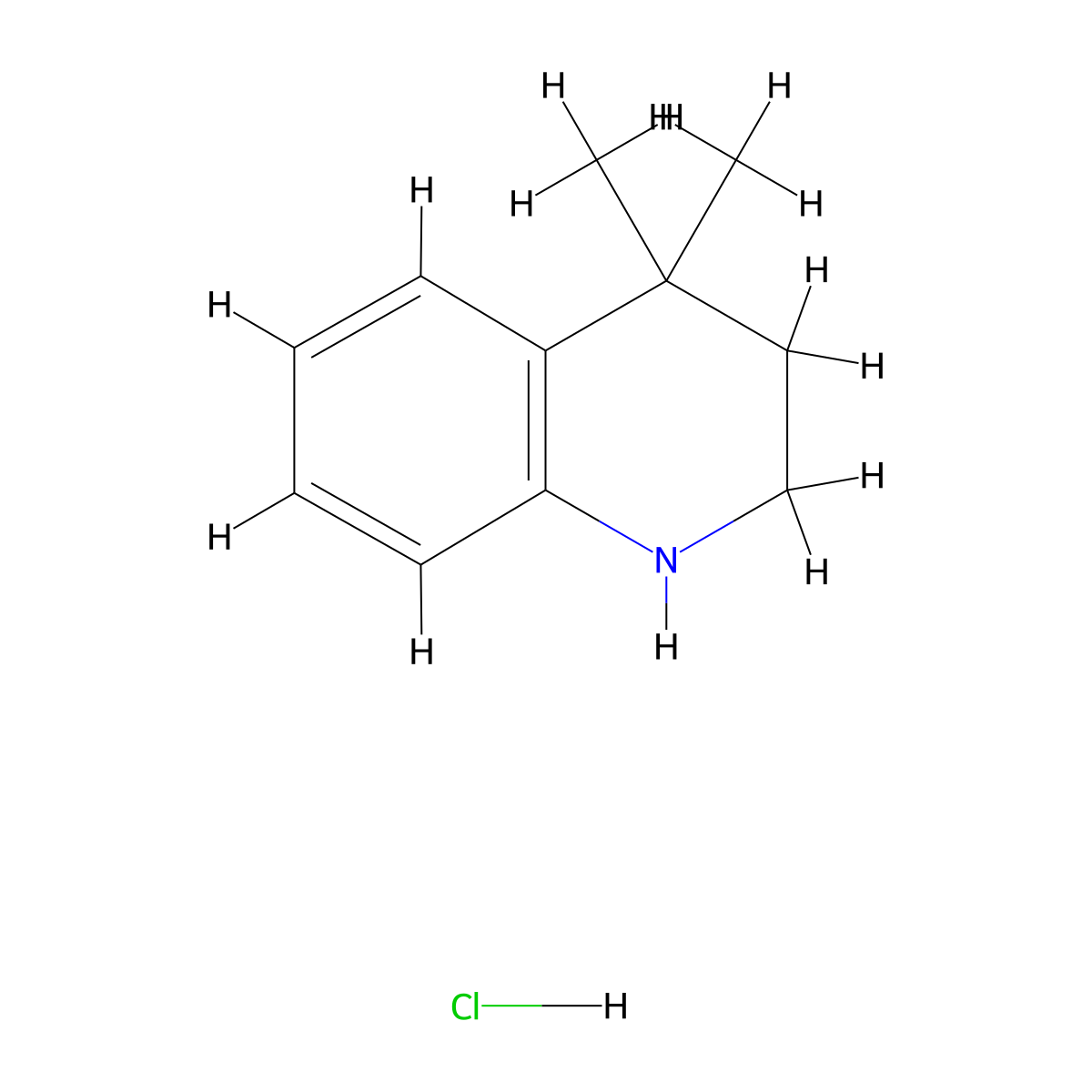 4,4-Dimethyl-1,2,3,4-tetrahydroquinoline hydrochloride molecular structure, CAS 1146978-68-8