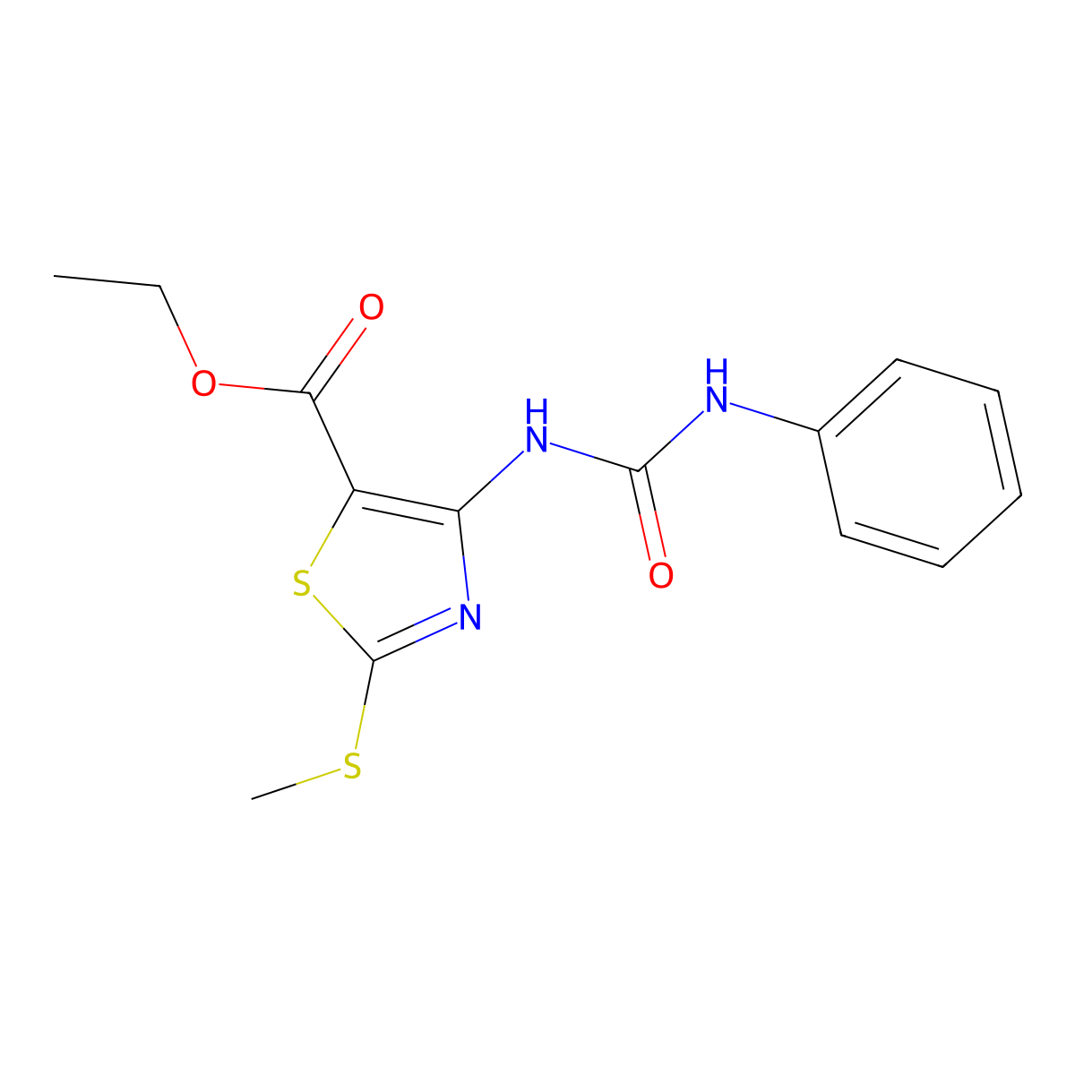 Ethyl 2-(methylsulfanyl)-4-[(phenylcarbamoyl)amino]-1,3-thiazole-5-carboxylate molecular structure, CAS 1146979-57-8