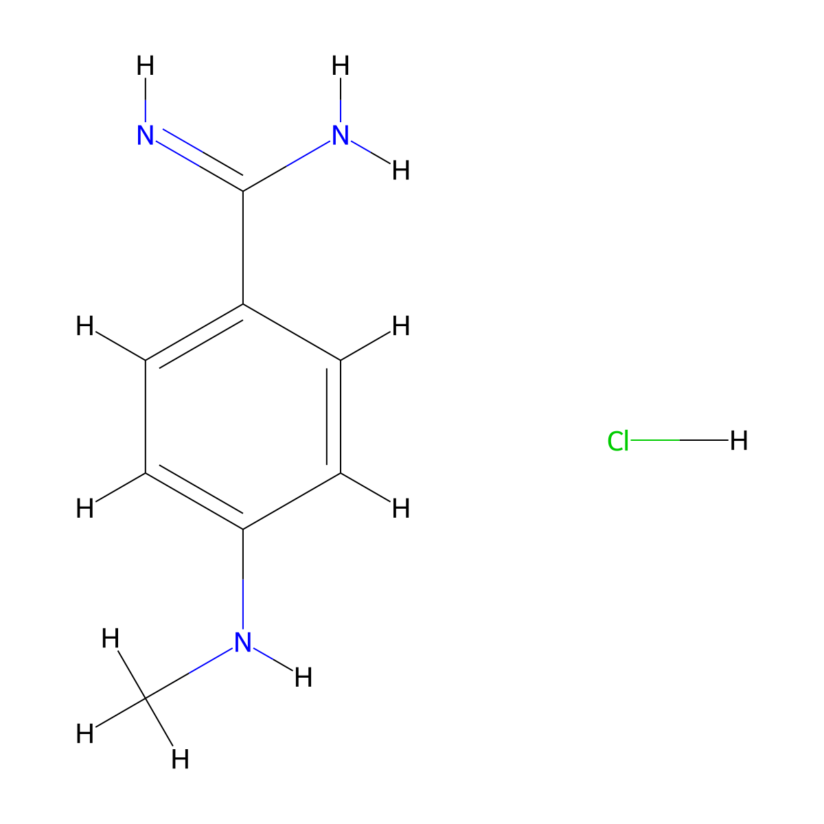 4-(Methylamino)benzene-1-carboximidamidehydrochloride molecular structure, CAS 114698-25-8