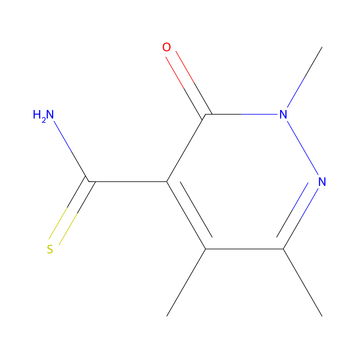 2,5,6-Trimethyl-3-oxo-2,3-dihydropyridazine-4-carbothioamide molecular structure, CAS 114698-30-5
