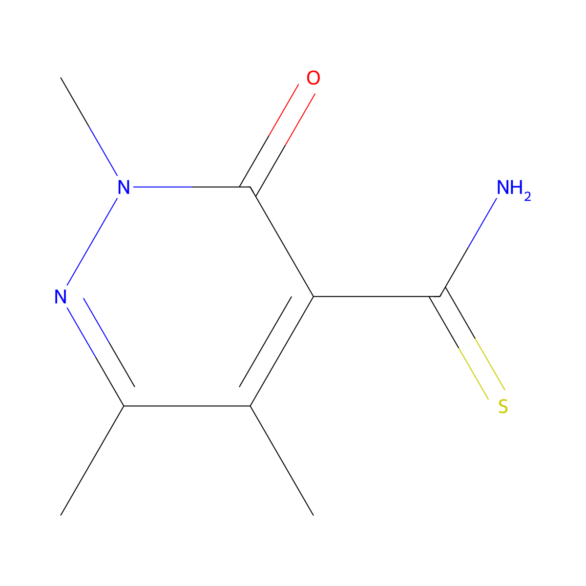 2,5,6-Trimethyl-3-oxo-2,3-dihydropyridazine-4-carbothioamide molecular structure, CAS 114698-30-5