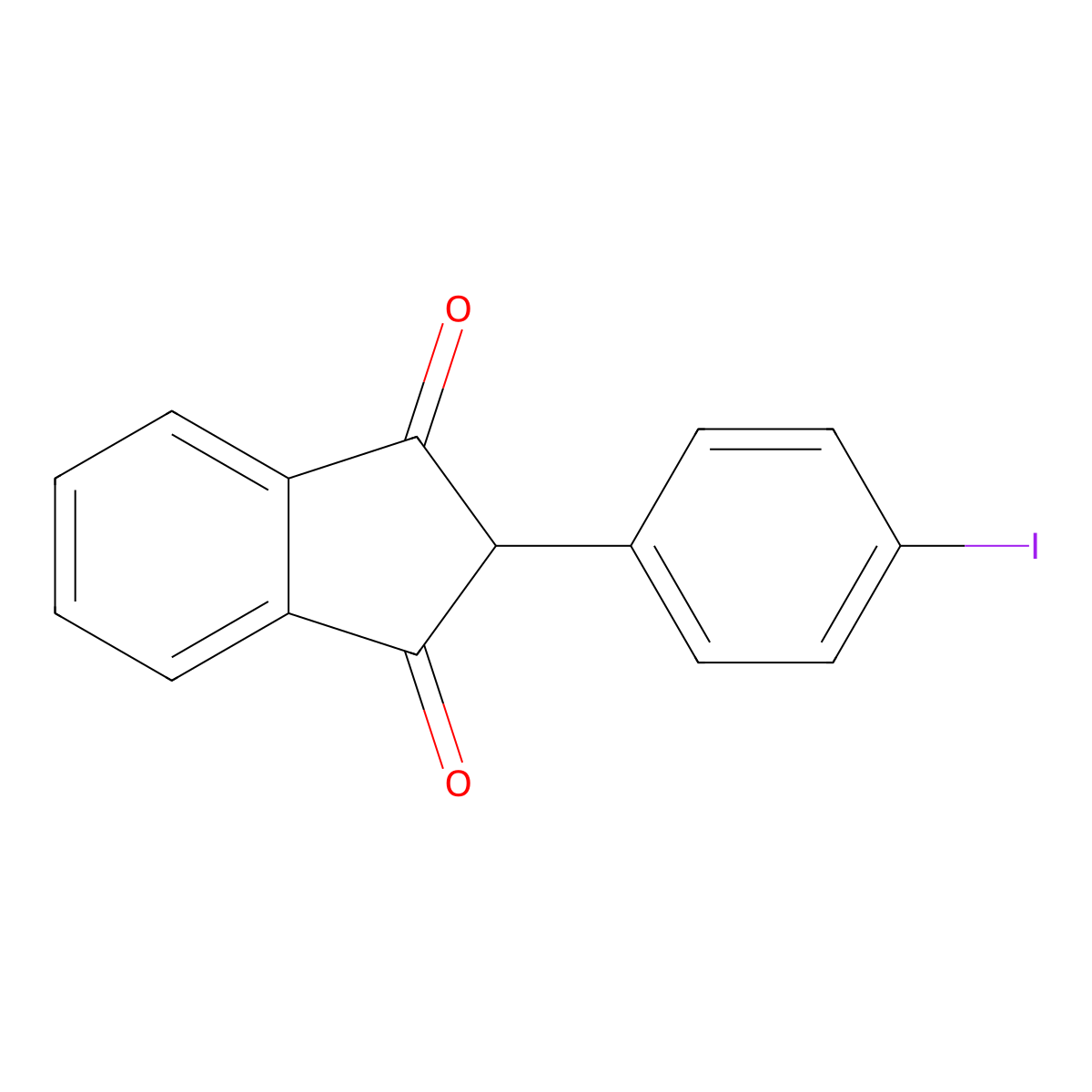 2-(4-Iodophenyl)-1H-indene-1,3(2H)-dione molecular structure, CAS 1147-00-8