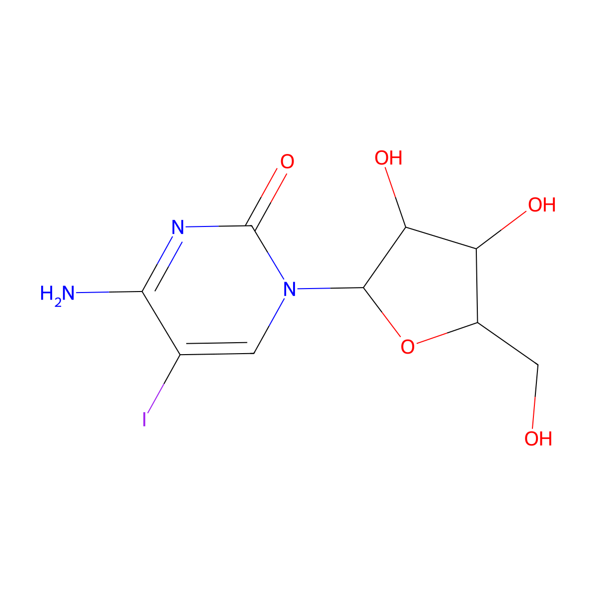 Iodocytidine molecular structure, CAS 1147-23-5