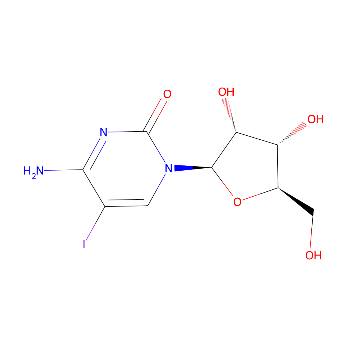 Iodocytidine molecular structure, CAS 1147-23-5