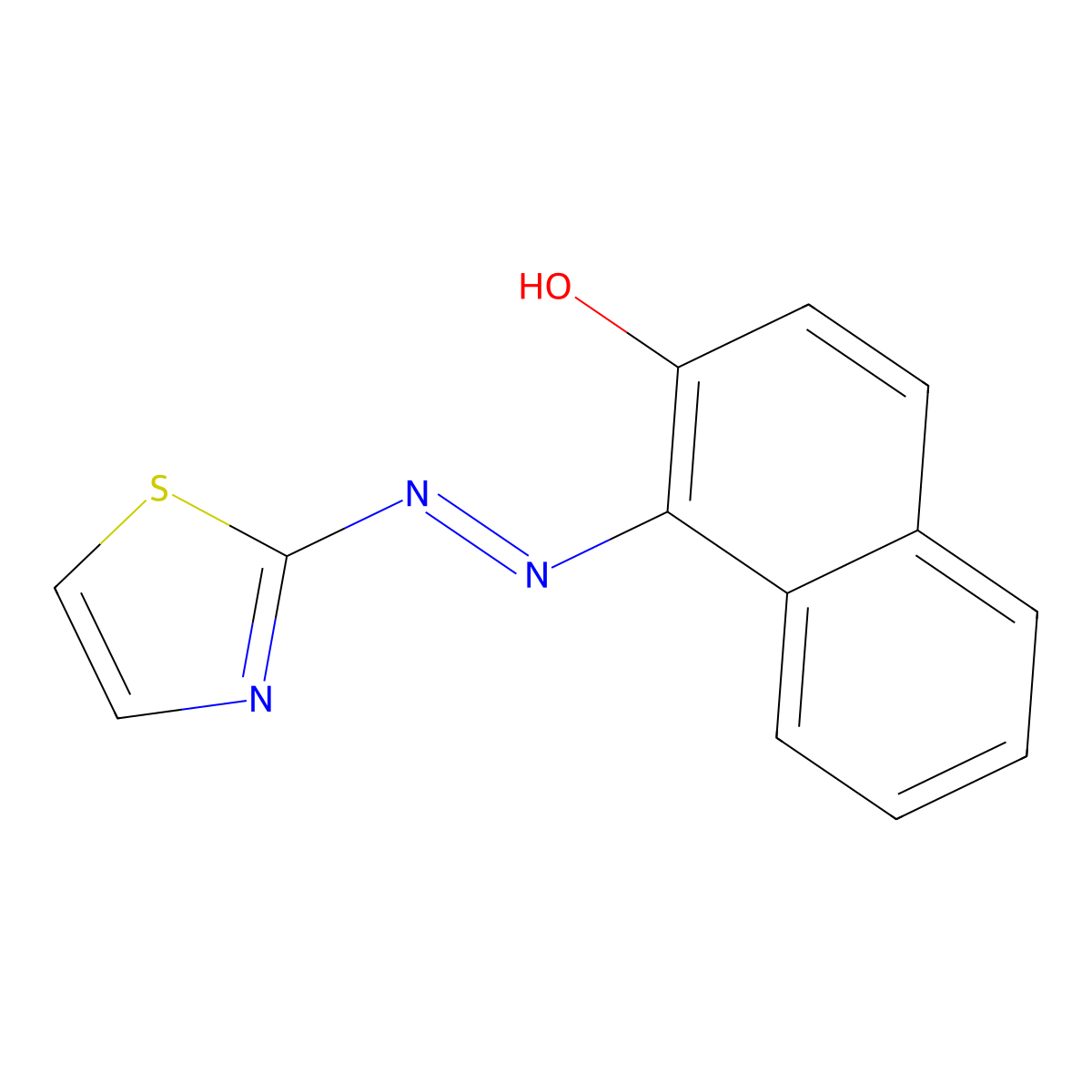 1-(2-Thiazolylazo)-2-naphthol molecular structure, CAS 1147-56-4
