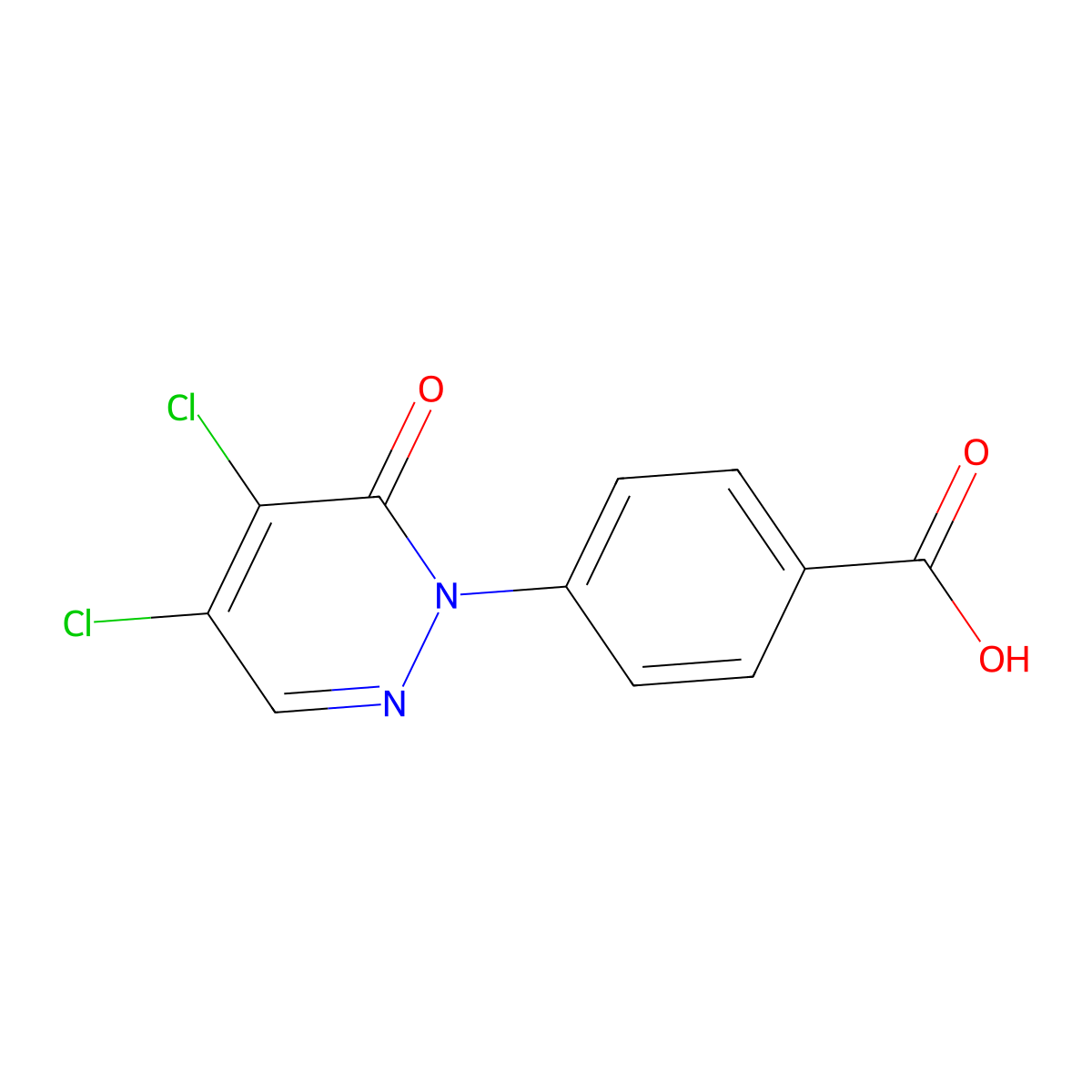4-(4,5-Dichloro-6-oxo-1,6-dihydropyridazin-1-yl)benzoic acid molecular structure, CAS 1147-64-4